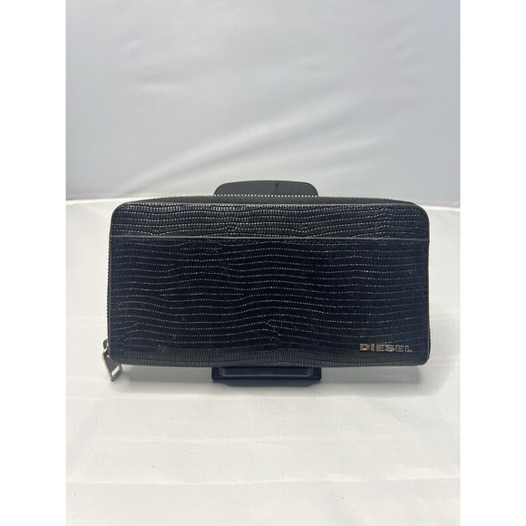 Diesel Long Round Zip Around Wallet Black - Picture 1 of 9